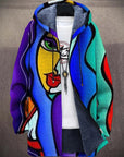 Digital Print Stand Collar Jacket