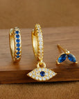 Sparkling Eye Earrings Trio with Zircon Shine