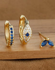 Sparkling Eye Earrings Trio with Zircon Shine