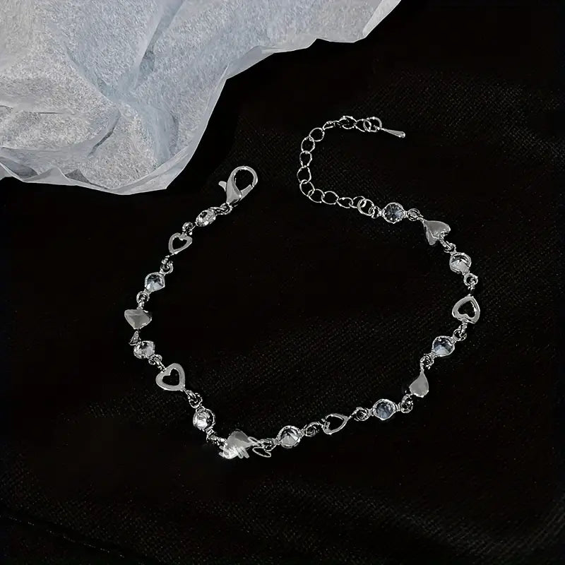 Chic Love Bracelet with Graceful Heart Accent
