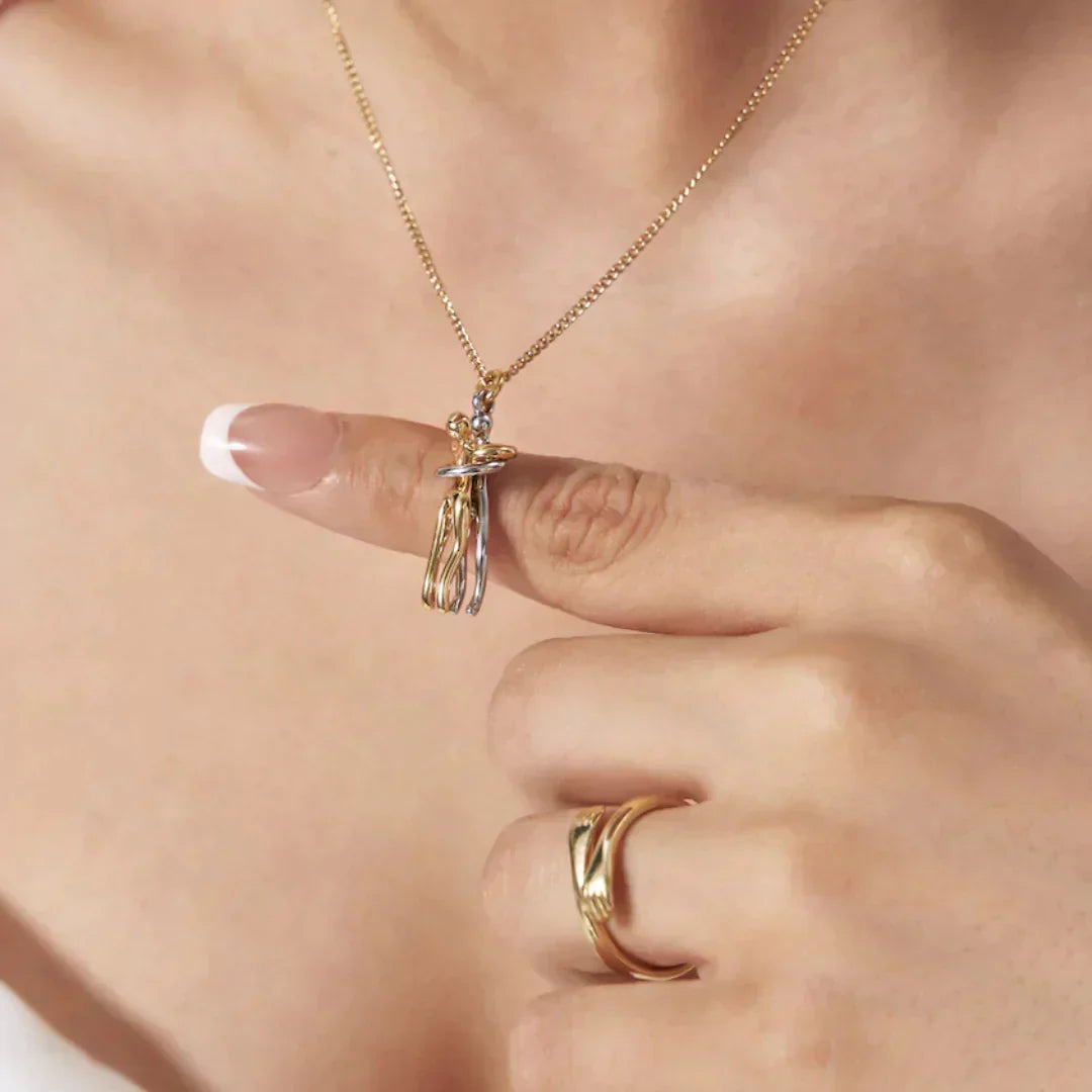Hug Necklace with Symbolic Embrace Design