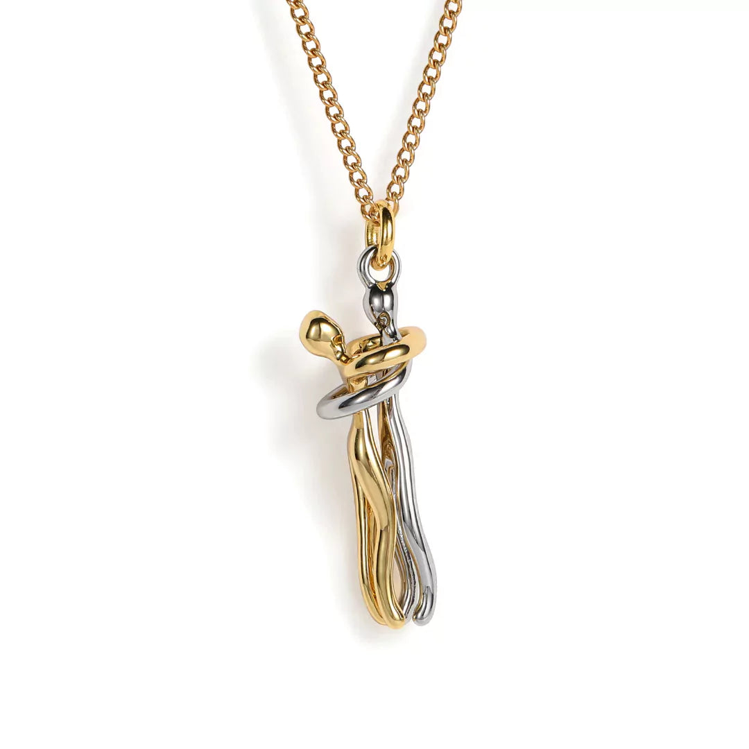 Hug Necklace with Symbolic Embrace Design