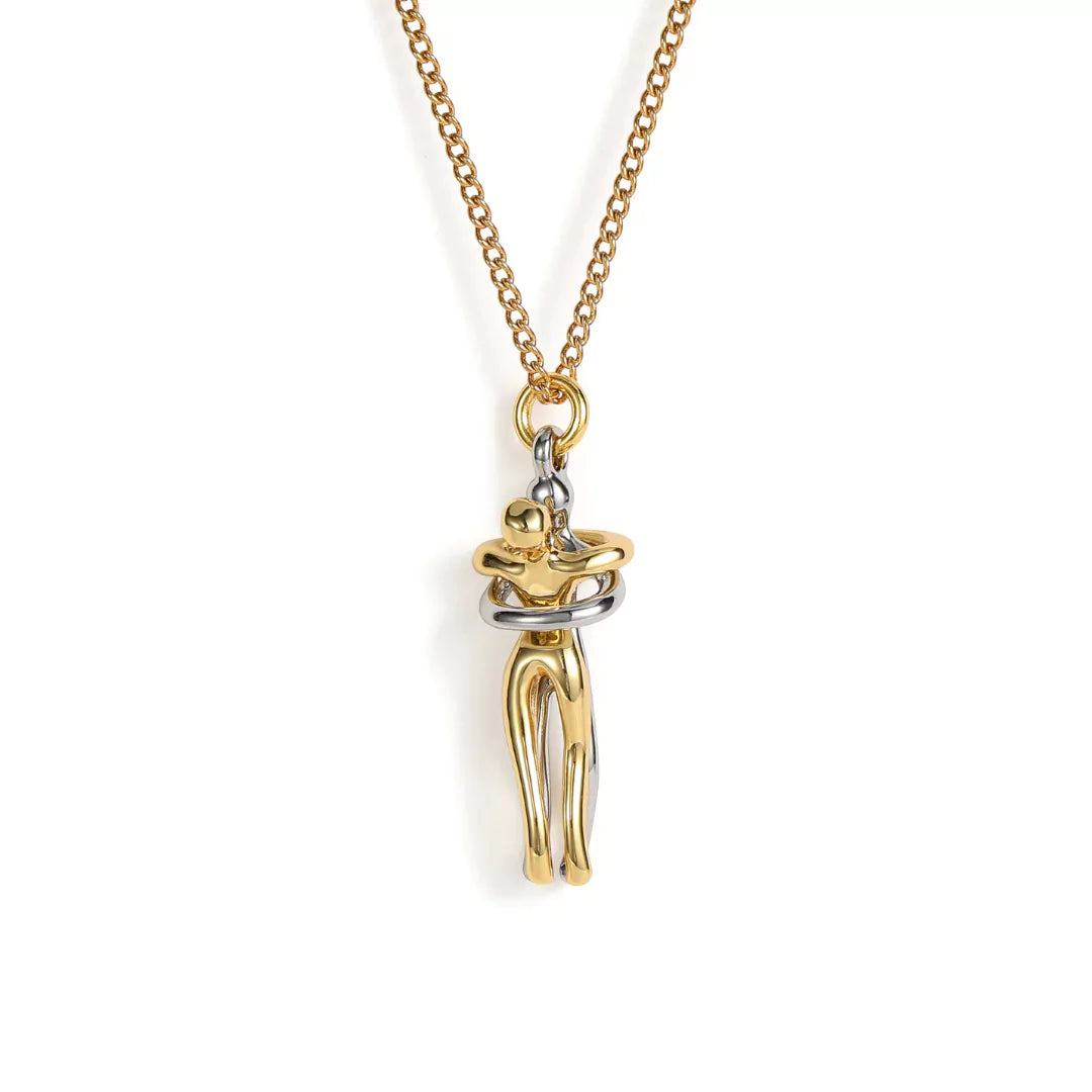 Hug Necklace with Symbolic Embrace Design