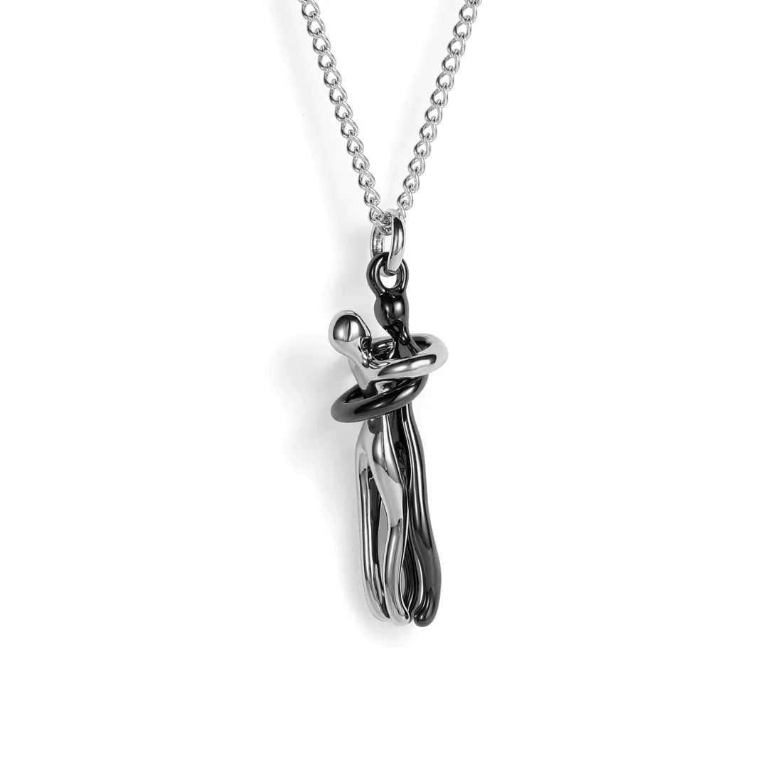 Hug Necklace with Symbolic Embrace Design