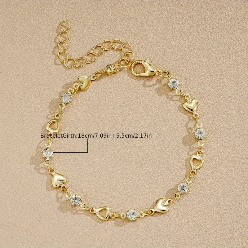 Chic Love Bracelet with Graceful Heart Accent