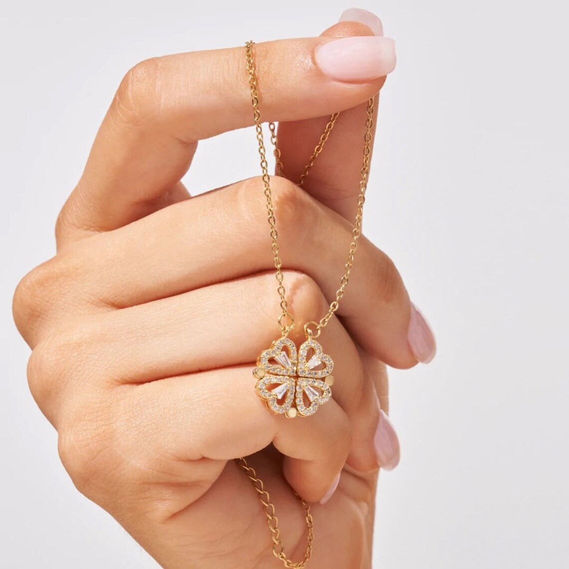 Lucky Heart Necklace with Dainty Shine