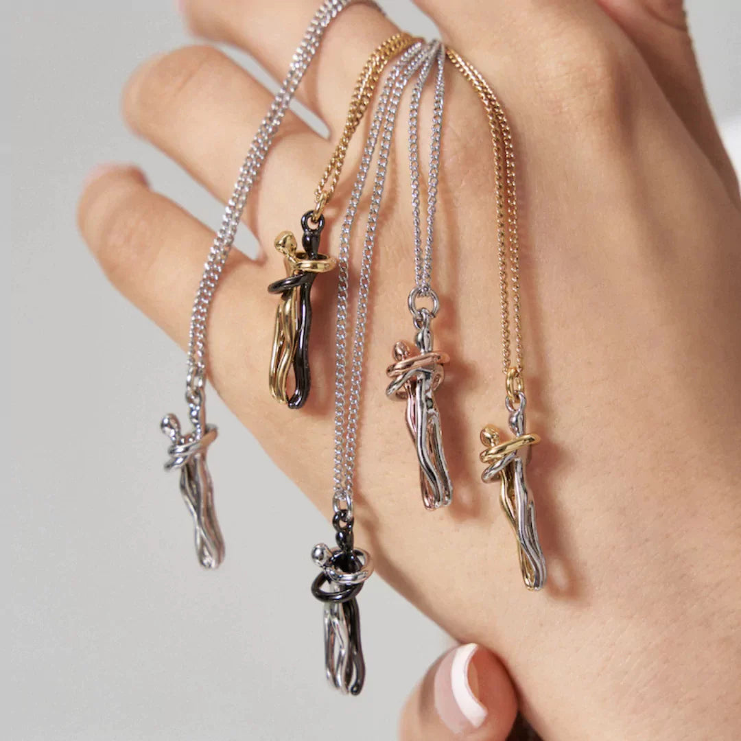 Hug Necklace with Symbolic Embrace Design