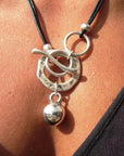 Classic Etched Silver Vintage Necklace