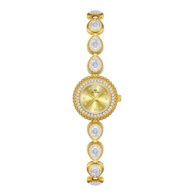 French-Style Waterdrop Crystal Watch