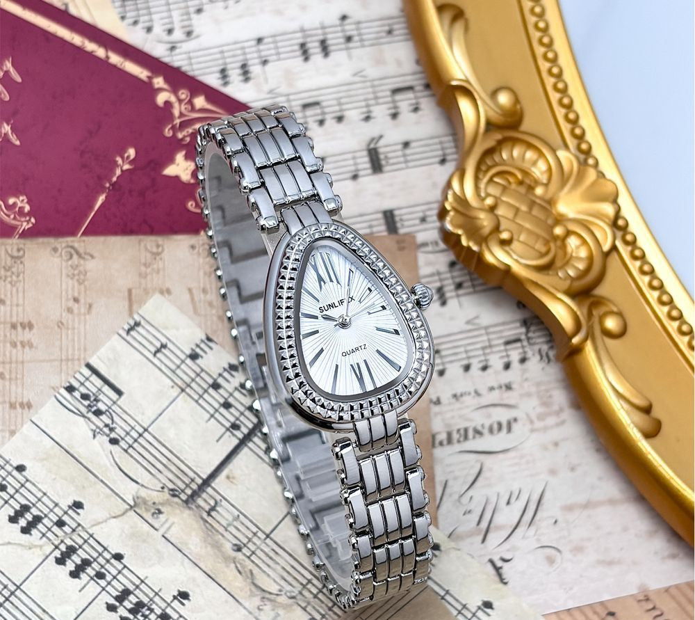 Elegant Snake-Head Bracelet Watch