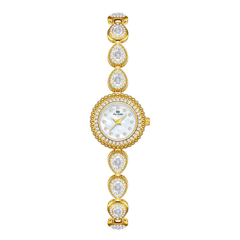 French-Style Waterdrop Crystal Watch