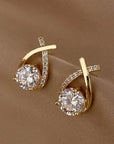 Elegant Fishtail Earrings with Sparkling Detail