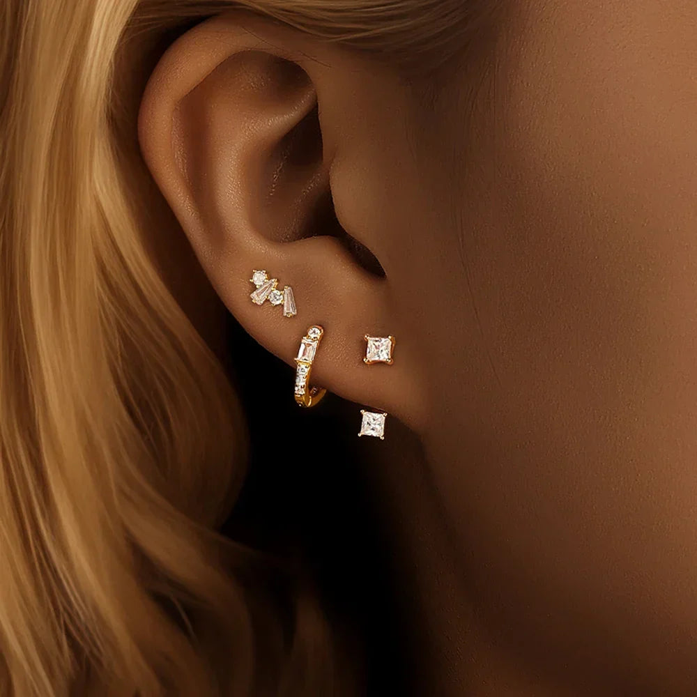 Trendy 3-Piece Stud and Drop Earrings Set