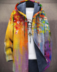 Graphic Print Stand Collar Jacket