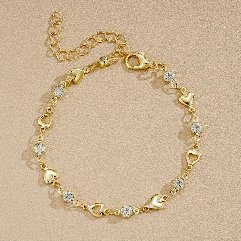 Chic Love Bracelet with Graceful Heart Accent