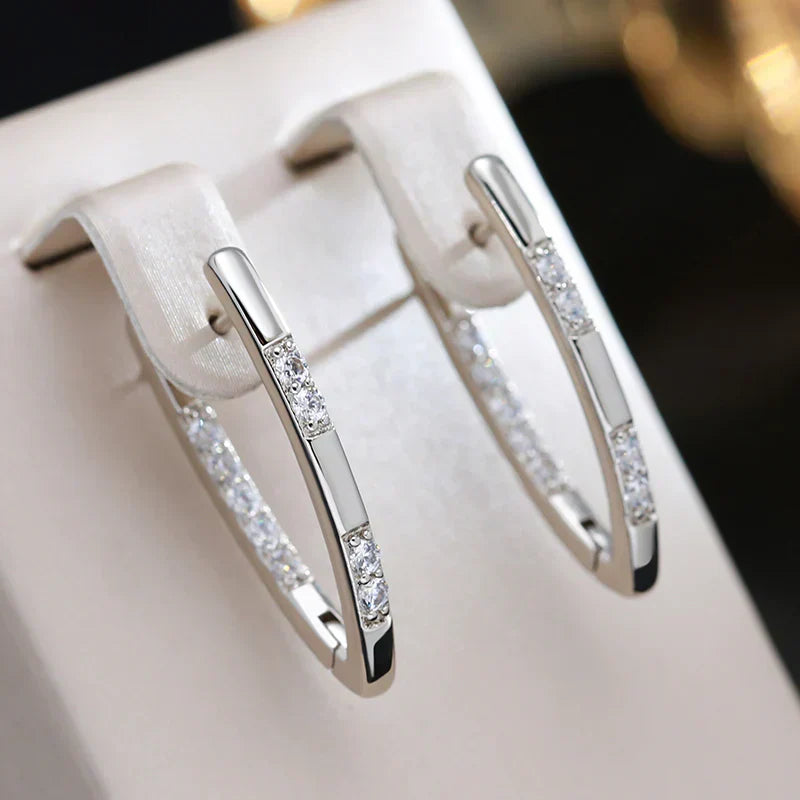 Zirconia Gold Earrings with Brilliant Shine