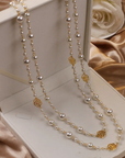 Elegant Gold Pearl Necklace